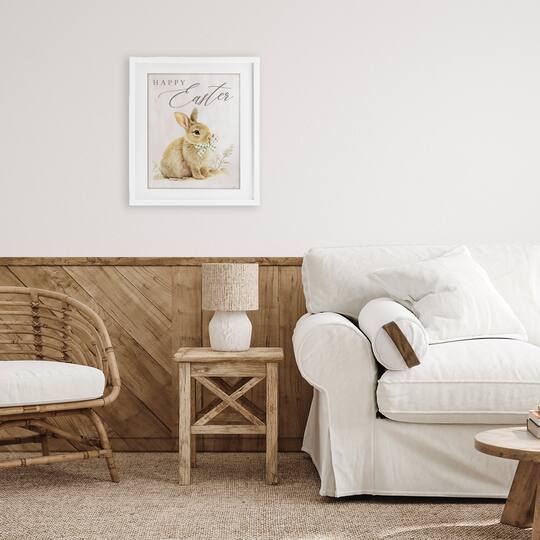 Stupell Industries Happy Easter Bunny Framed Wall Art